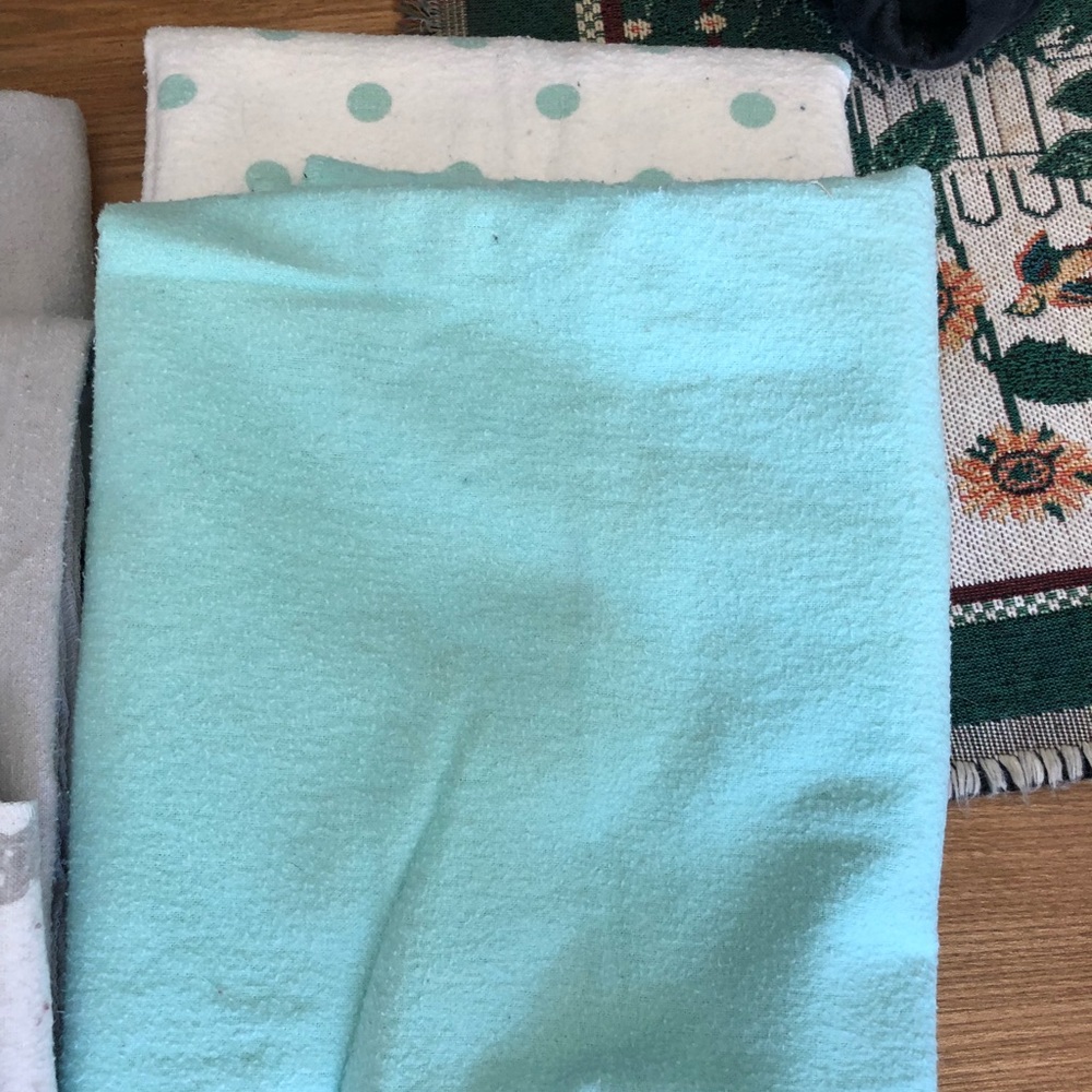 Burp Cloths, Bibs and receiving blanket set.